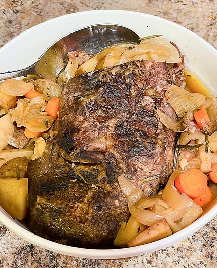 Easy Slow Cooker London Broil with Onion Soup Mix and Beer
