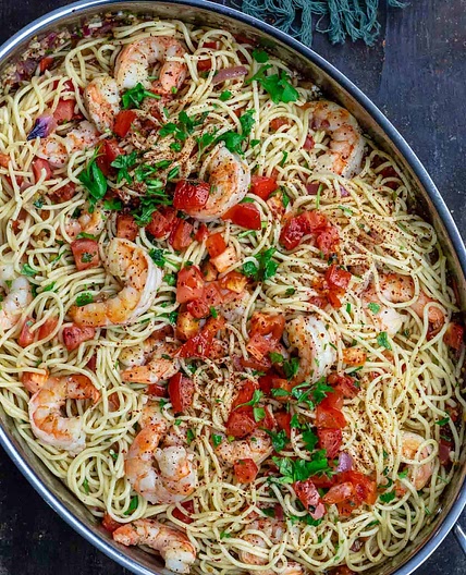 Shrimp Pasta Recipe, Mediterranean-Style