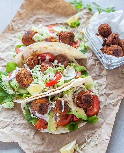 Crispy Falafel Hummus Wrap