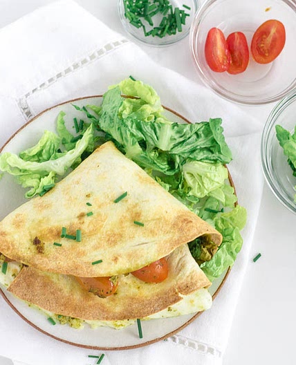 Air Fryer Wraps with Mozzarella & Pesto (Folded Tik Tok Style)