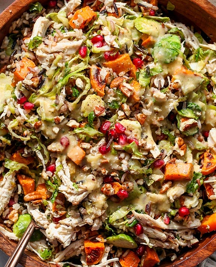 Harvest Fall Salad with Caramelized Shallot Dressing