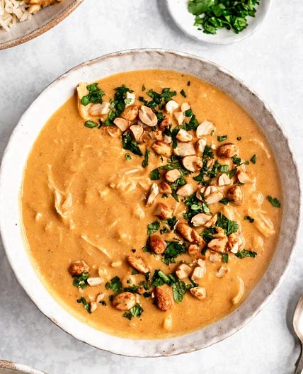 Slow Cooker Pumpkin Peanut Butter Chicken Soup