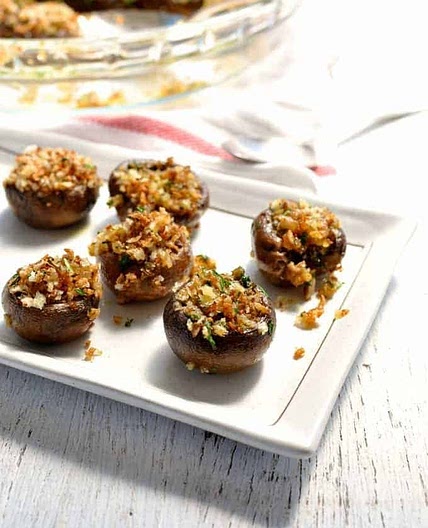 Vegetarian Garlic Stuffed Mushrooms