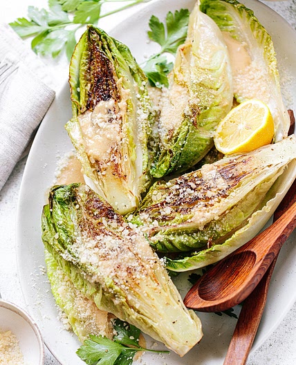 Grilled Romaine Lettuce Caesar Salad