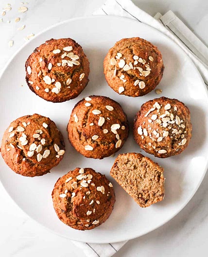 Vegan Banana Date Oatmeal Muffins