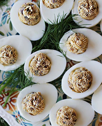 Lithuanian-Inspired Deviled Eggs with Mushrooms
