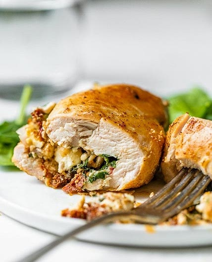 Spinach Tomato Feta Stuffed Chicken Breast