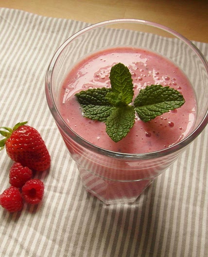 Vitamina rosa com chia