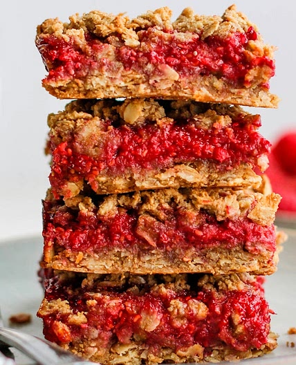 Raspberry Oat Crumble Bars