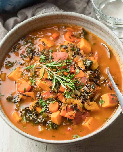 Hearty Vegan Vegetable Wild Rice Soup