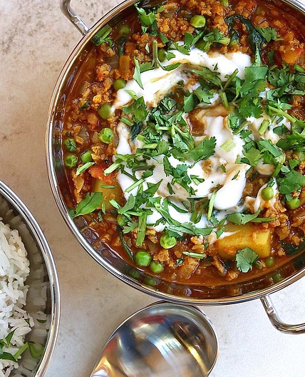 Vegan Keema Curry (with Soya TVP)