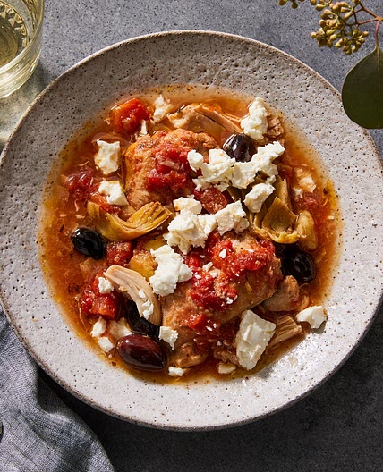 Slow-Cooker Mediterranean Chicken Thigh Stew