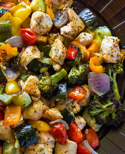 15 Minute Healthy Roasted Chicken and Veggies (One Pan)