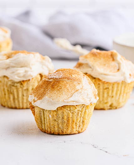 Snickerdoodle Muffins with Yogurt Frosting