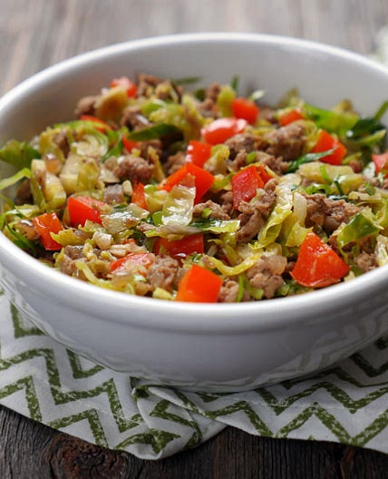 Ground Turkey Brussels Sprouts Skillet