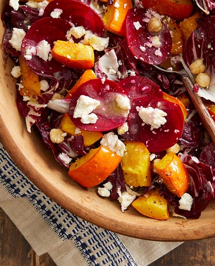Radicchio Pumpkin Salad with Tahini Dressing