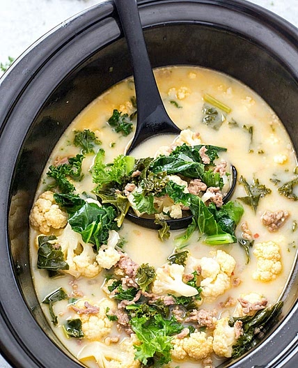 Slow Cooker Low Carb Zuppa Toscana Soup
