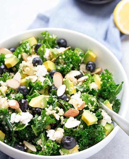 Kale Quinoa Salad with Blueberries