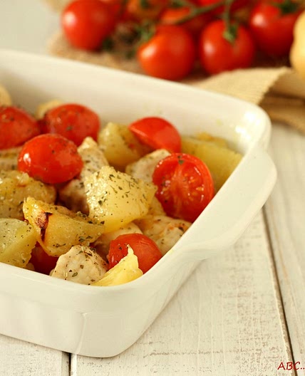 Bocconcini di pollo al forno con patate