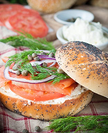 Bagel, Smoked Salmon and Cream Cheese Sandwich