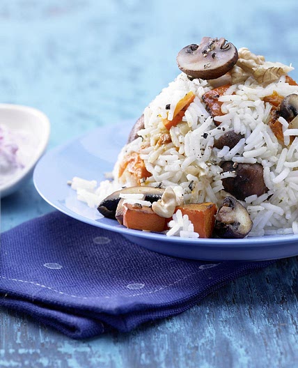 Kürbis-Champignon-Reis