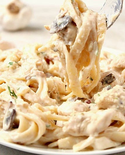 Bacon Mushroom Chicken Alfredo