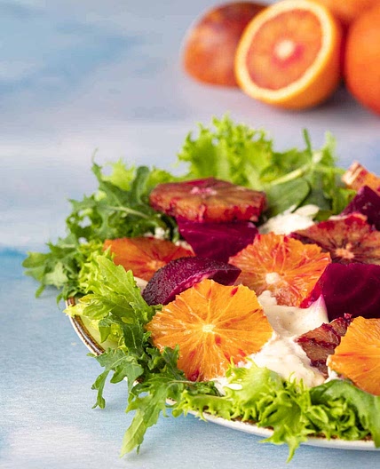 Roasted Beets and Orange Salad with Caesar dressing