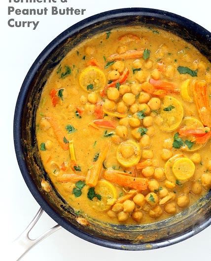 Chickpeas in Turmeric Peanut Butter Curry Recipe 1 Pot