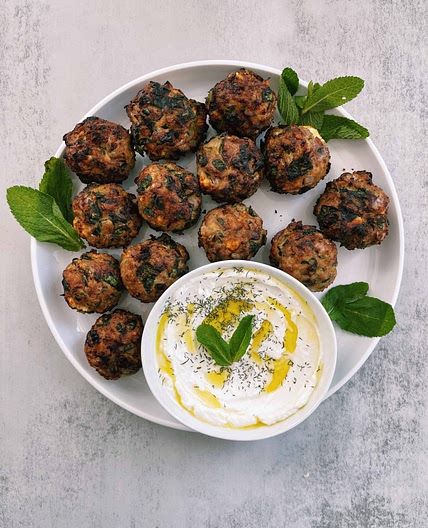 Easy Air Fried Mediterranean Meatballs