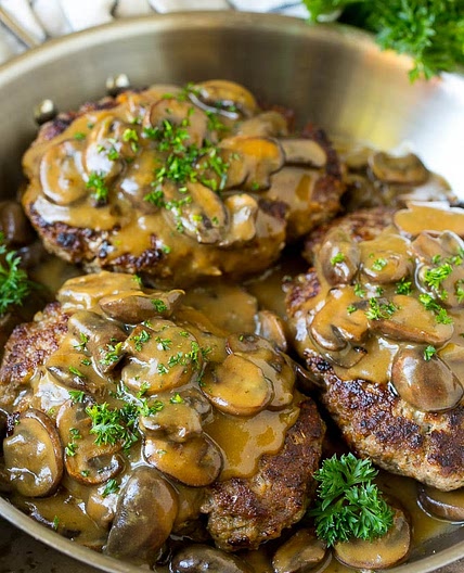 Hamburger Steak with Mushroom Gravy