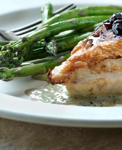 Maple-Blueberry Chicken Stuffed with Canadian Brie and Basil Crème