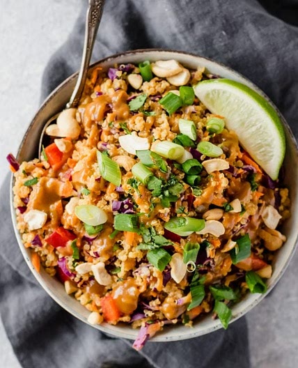 Crunchy Cashew Thai Quinoa Salad {vegan, gluten-free}