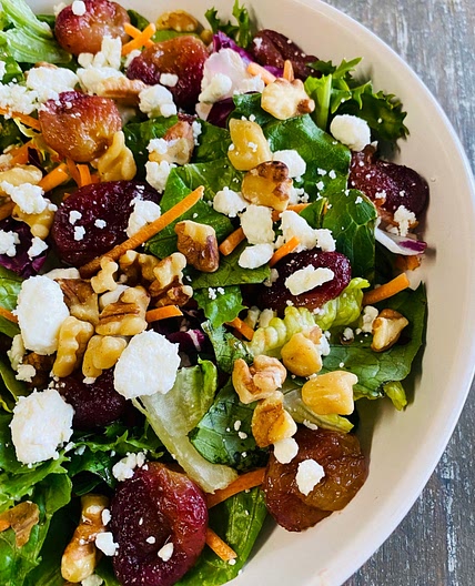 Roasted Grape Goat Cheese Salads