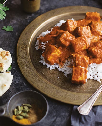 Tofu de style poulet au beurre à base de courge