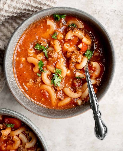 Hamburger Soup with Macaroni (Goulash Soup)
