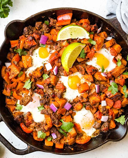 Loaded Sweet Potato Sausage Hash (Whole30, Paleo)
