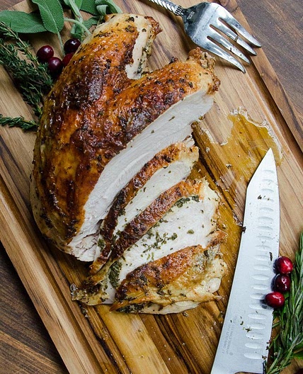 Air-Fried Turkey Breast with Herb Butter