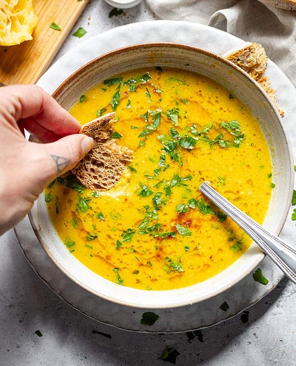 Vegan Lemony Soup with Garbanzo Beans