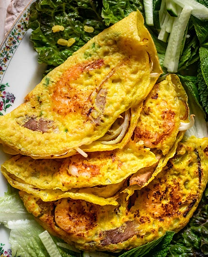 Vietnamese Sizzling Crepes (Banh Xeo)