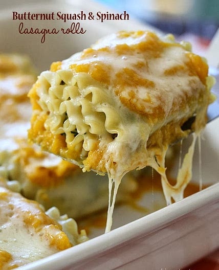Butternut Squash and Spinach Lasagna Rolls