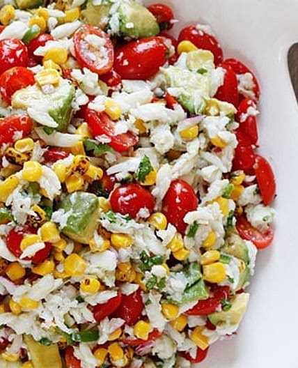 Summer Tomatoes, Corn, Crab and Avocado Salad