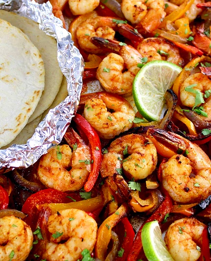Sheet Pan Shrimp Fajitas