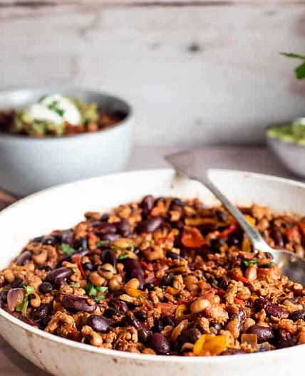 Three Bean Chilli Con Carne With Turkey Mince