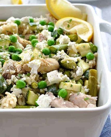 Chicken & Green Vegetable Pilaf (One Pot Dinner)