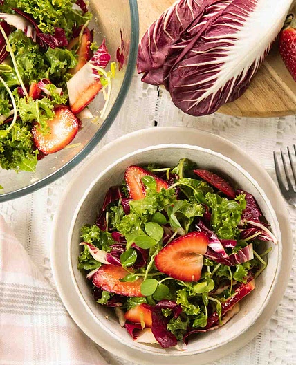 Best Kale Salad with Strawberries