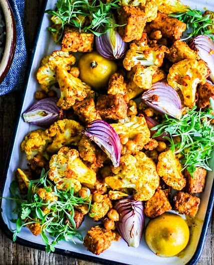 Vegan Sheet Pan Shawarma