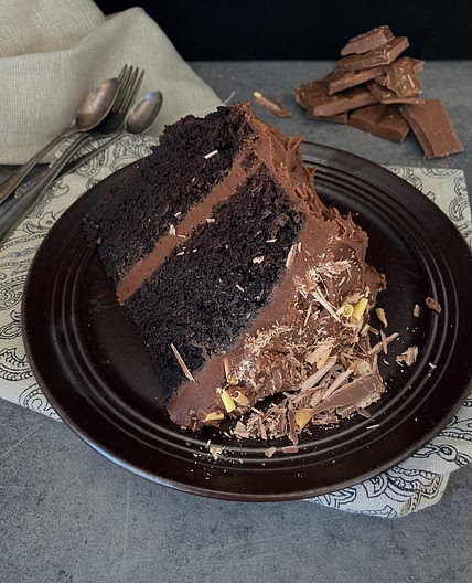 Spelt Flour Chocolate Fudge Cake (Adaptable)