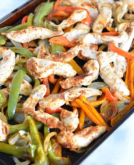 Low Sodium Sheet Pan Chicken Fajitas