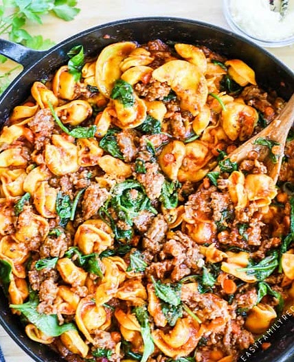 Italian Sausage Tortellini Skillet