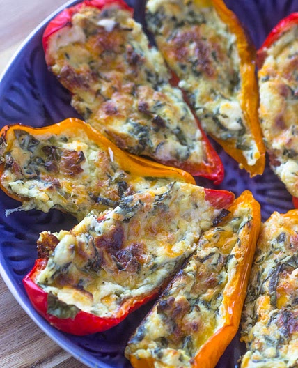 5 Cheese & Spinach Stuffed Sweet Peppers